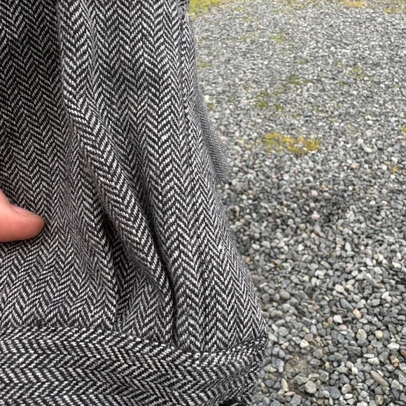 Vintage Herringbone Wool Coat Sz 12 - Picture 7 of 11